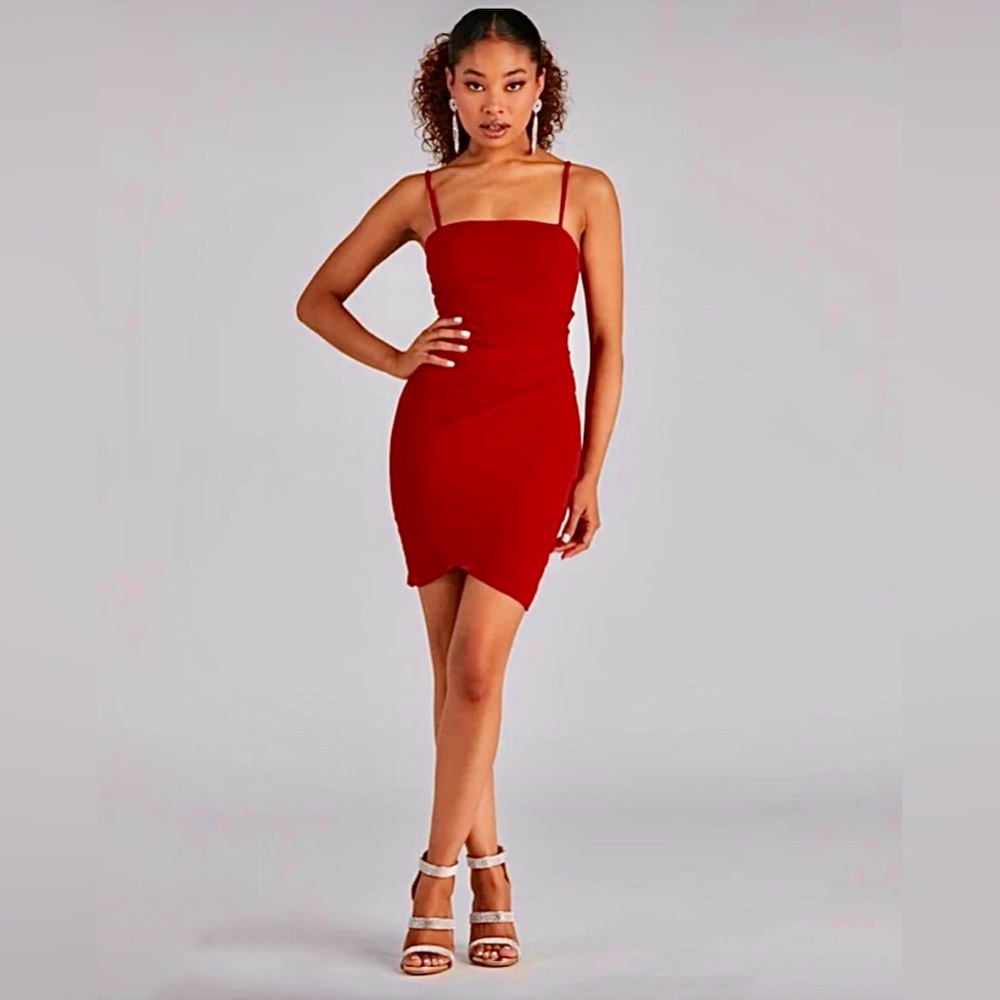 Wrapped in Stylish Crepe Mini Dress